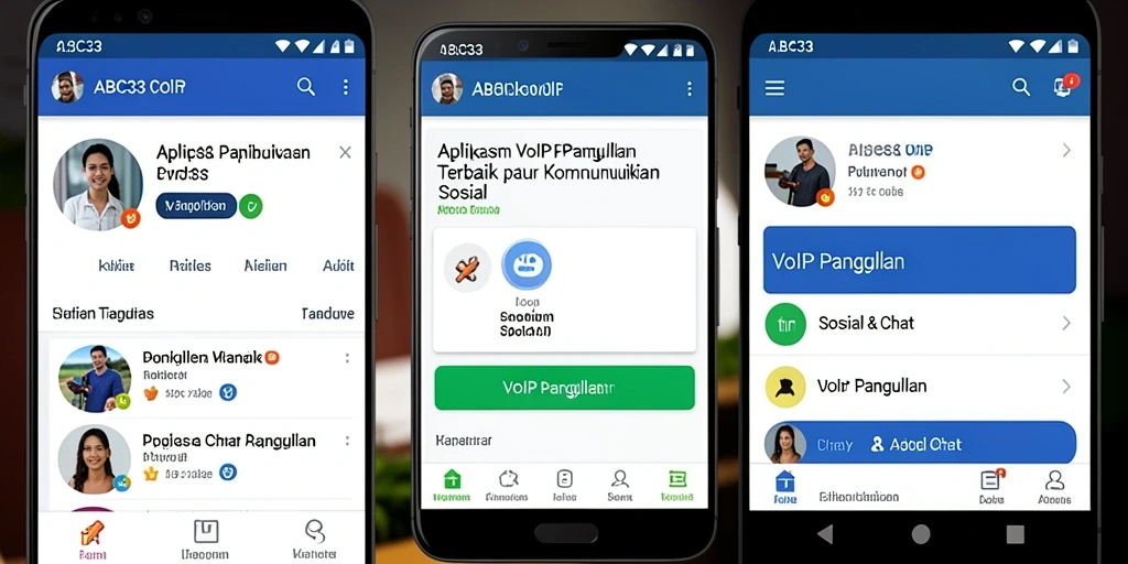 Screenshot dari antarmuka ABC33 yang menunjukkan fitur VoIP Panggilan.