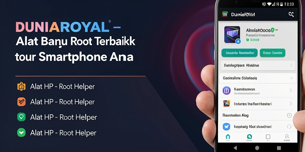 Tampilan antarmuka DUNIAROYAL yang sederhana dan efektif untuk fungsi Root Helper.