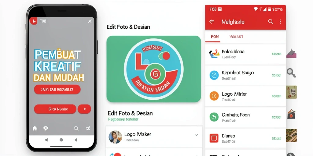 Antarmuka pengguna F08 yang intuitif dan penuh fitur untuk pembuatan logo.