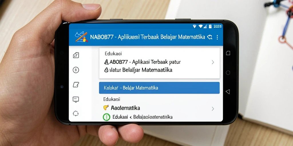 Screenshot utama aplikasi NABOB77 menampilkan antarmuka menarik untuk belajar matematika.