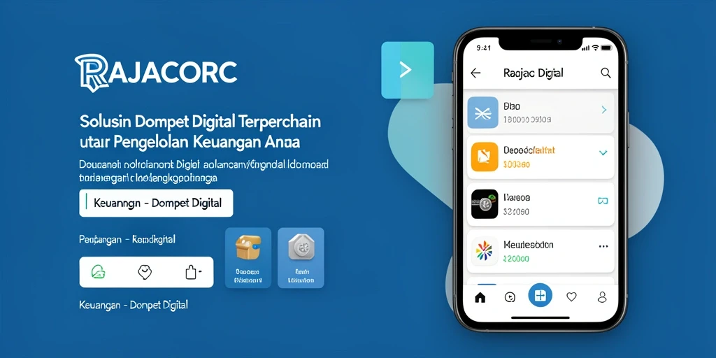 Tampilan antarmuka aplikasi Dompet Digital RAJACORC yang modern dan fungsional.