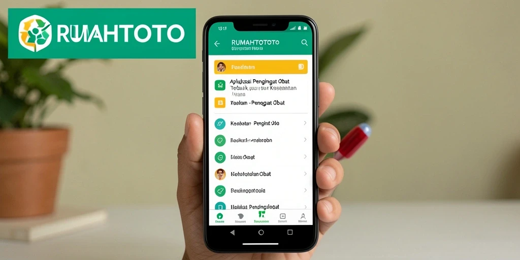 Tampilan antarmuka RUMAHTOTO yang memudahkan pengingat obat.