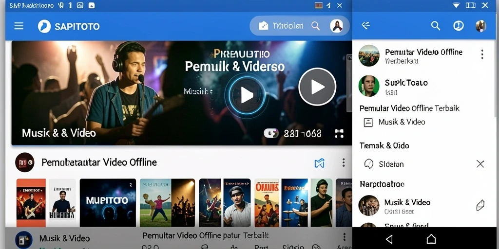 Antarmuka SAPITOTO yang sederhana dan fungsional untuk Pemutar Video Offline.