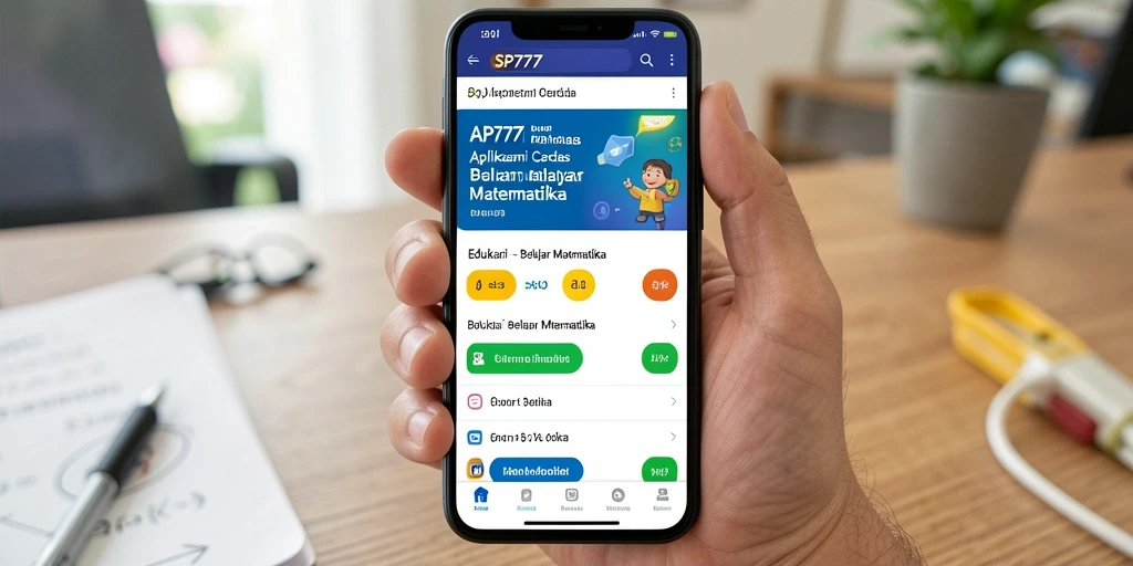 Tampilan antarmuka interaktif SP777 untuk Belajar Matematika.