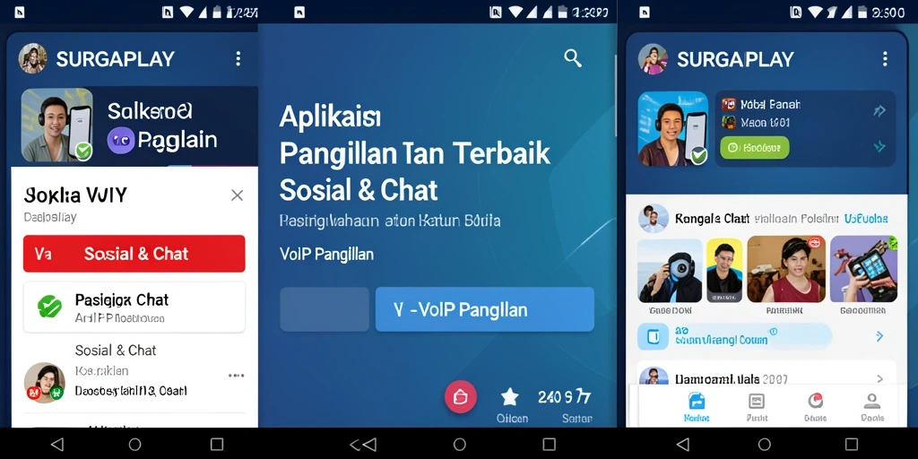 Antarmuka SURGAPLAY menampilkan fitur panggilan VoIP yang intuitif dan mudah digunakan.
